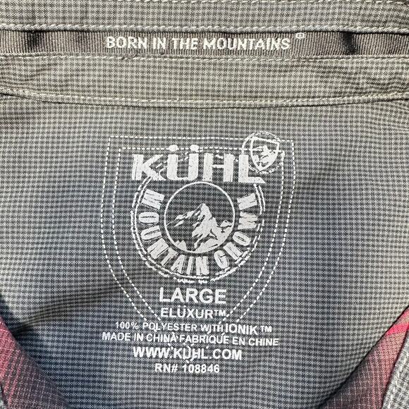 Kuhl Response Eluxur Long Sleeve Button Down Plaid Shirt Red Black Large - Picture 7 of 13